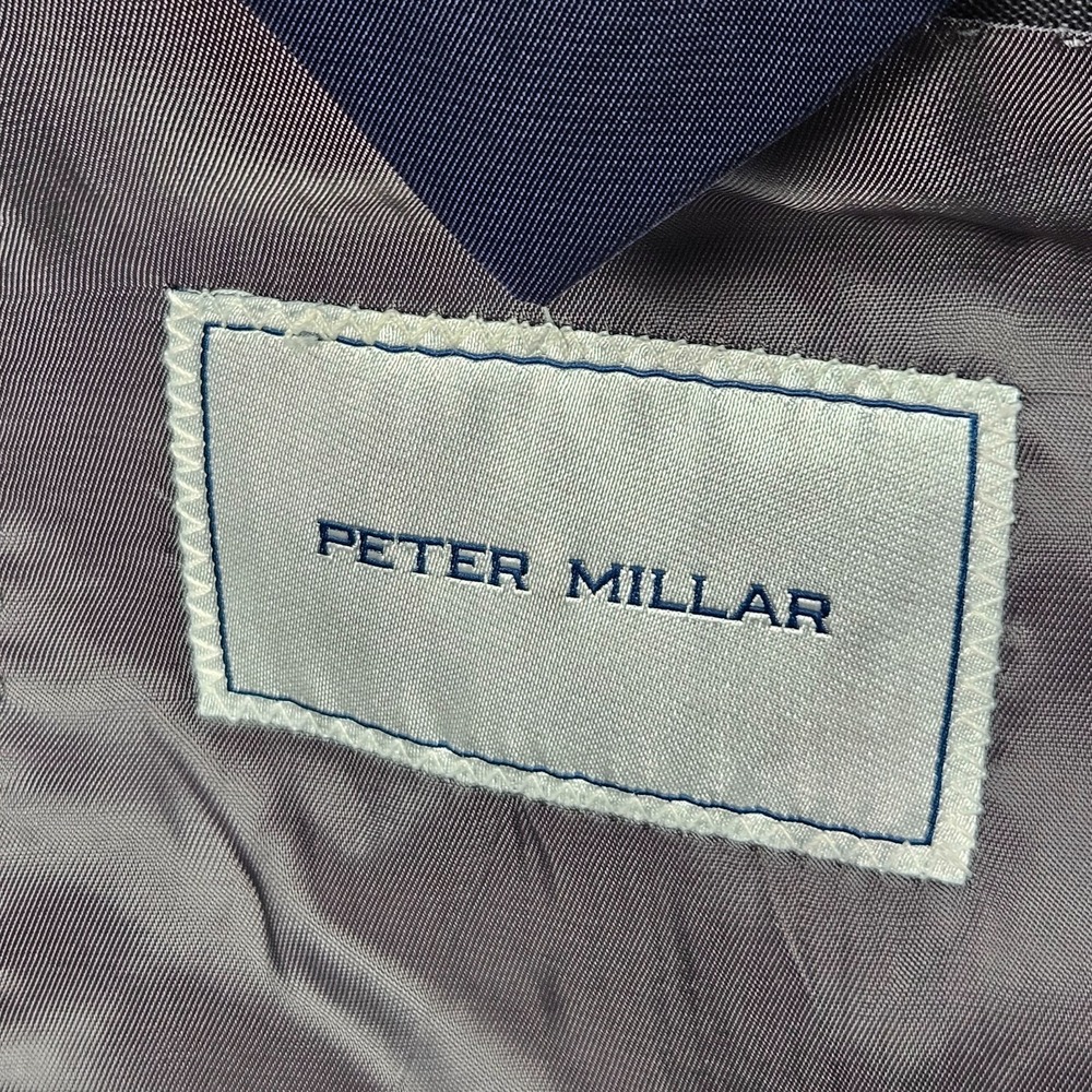 Peter Millar Blazer Mens 46R Gray Wool Two Button Formal Vented Suit Jacket - Picture 4 of 13